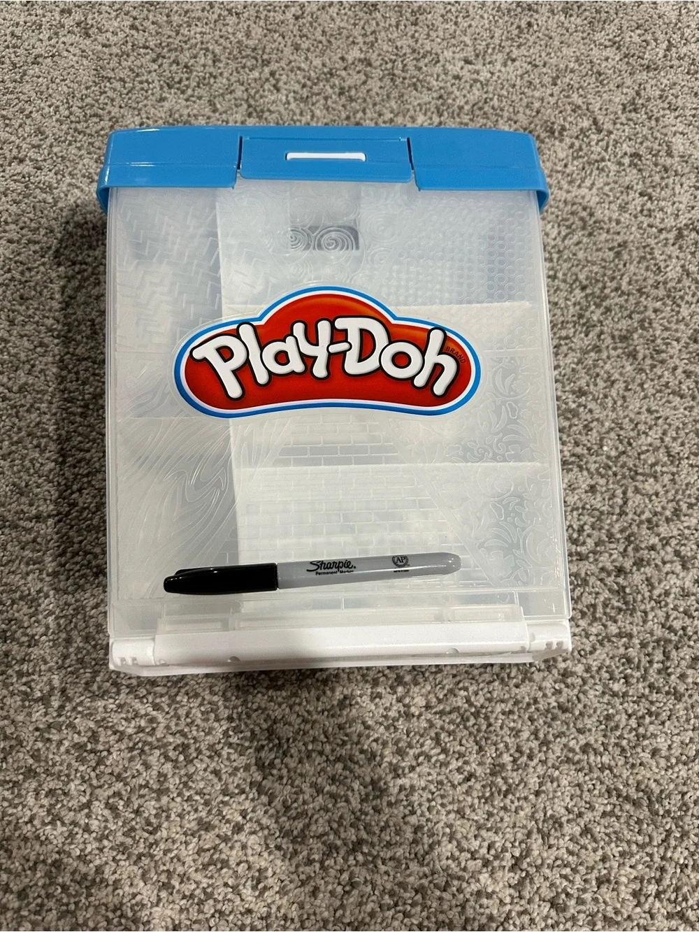 Hasbro Play-Doh Clear Storage Case with Blue Lid